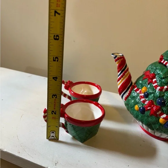 Vintage Retired Department 56 Christmas Tea "O Christmas Tree" Tea Set - Picture 11 of 16